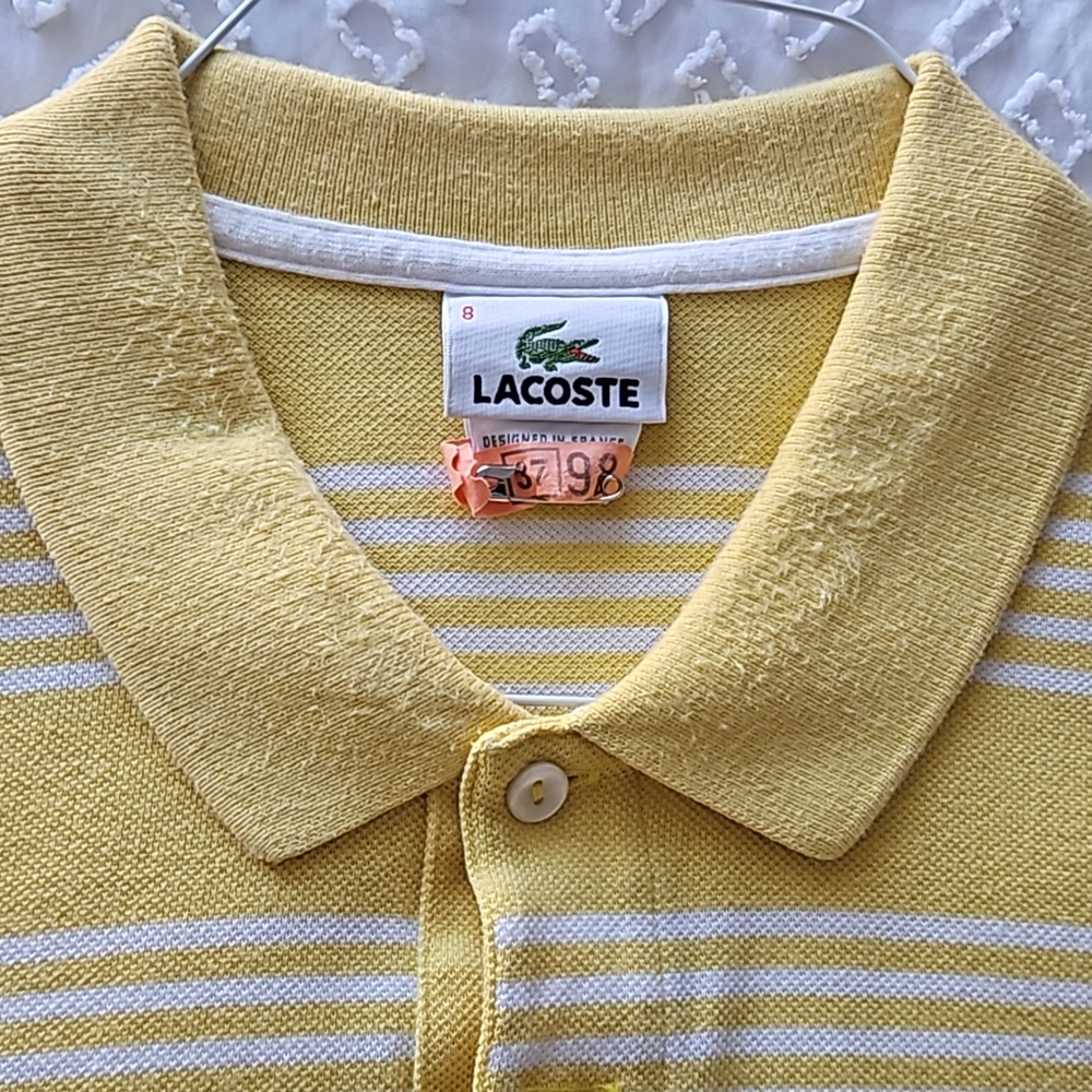 Lacoste Regular Fit Golf Tennis Polo Mens FR 8 (US XL) Striped Cotton - Picture 6 of 7